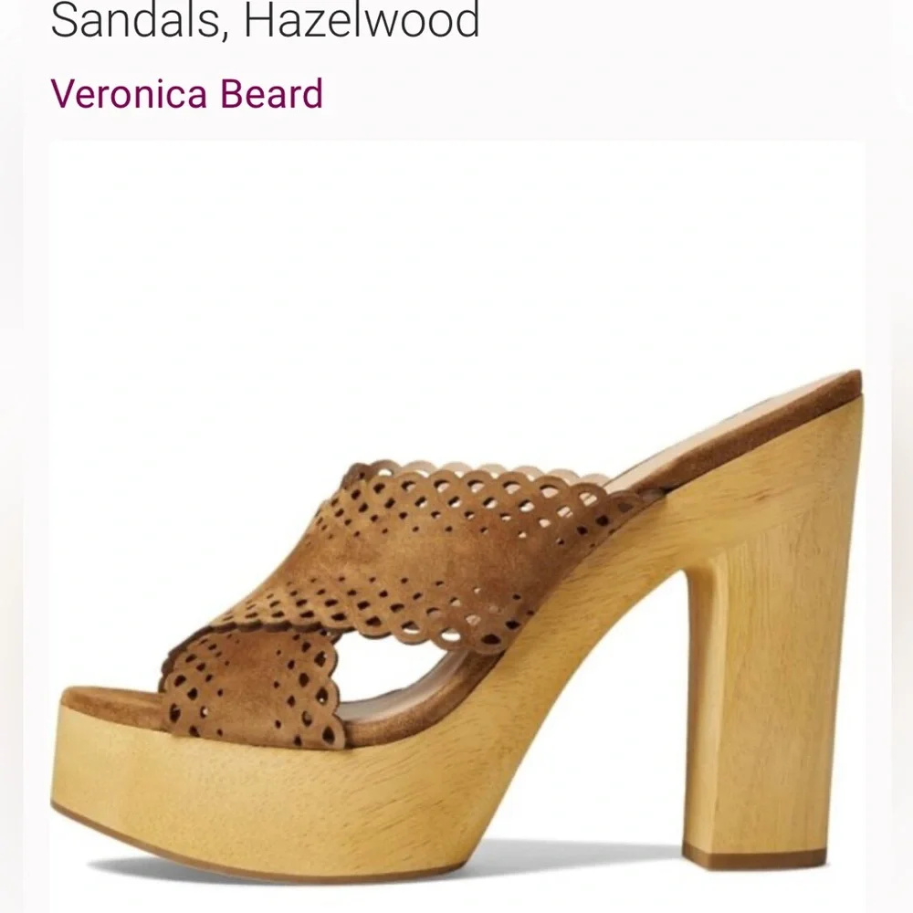 Veronica Beard womens  Gaynor Suede Platform Mules Hazelwood $395 size 9 NEW